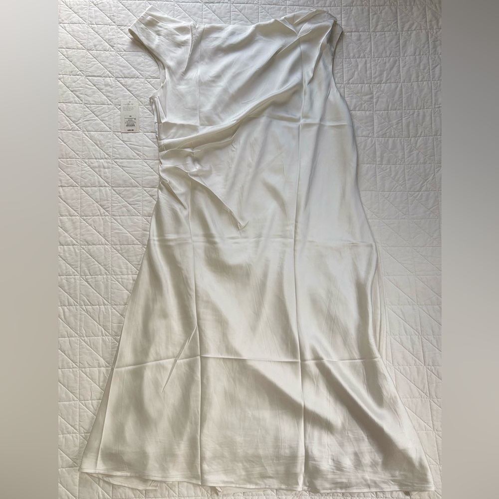 A New Day White Cream Off-The-Shoulder Satin Maxi Dress NWT - 1X - Picture 5 of 9